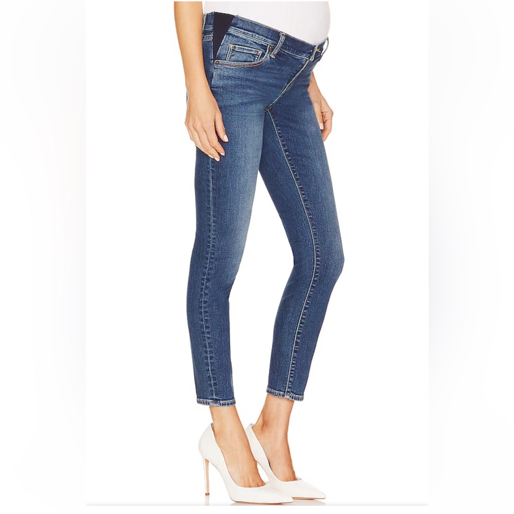 HATCH Indigo 81%Cotton Maternity Elastic panels Sides Slim Women’s Jeans Size 25